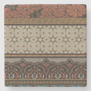 Heirloom Textiel met Decoratieve Patronen Stenen Onderzetter