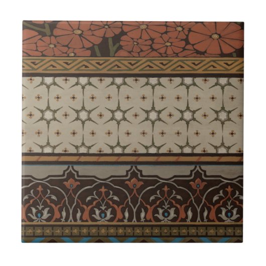 Heirloom Textiel met Decoratieve Patronen Tegeltje (Voorkant)