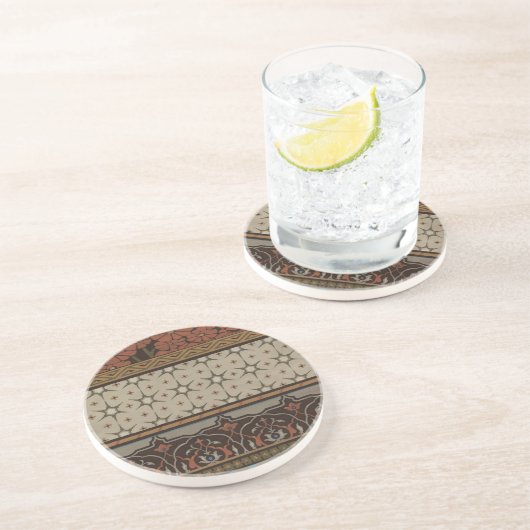 Heirloom Textiel met Decoratieve Patronen Zandsteen Onderzetter (Zijkant)