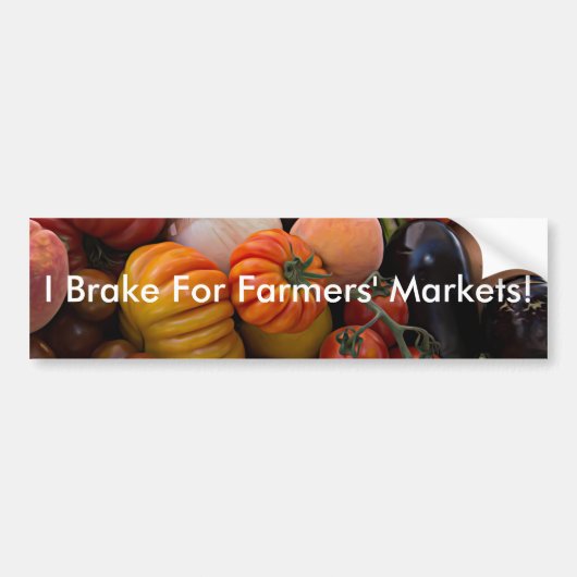 Heirloom Tomaten I Brake for Farmers Markets Bumpersticker (Voorkant)