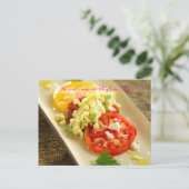 Heirloom Tomato en White Corn Salad Briefkaart (Staand voorkant)