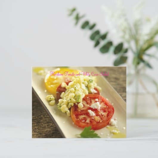 Heirloom Tomato en White Corn Salad Briefkaart (Staand voorkant)
