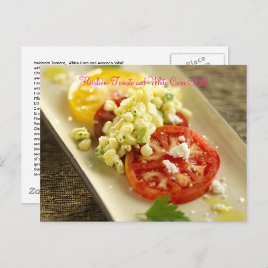 Heirloom Tomato en White Corn Salad Briefkaart (Voorkant / Achterkant)