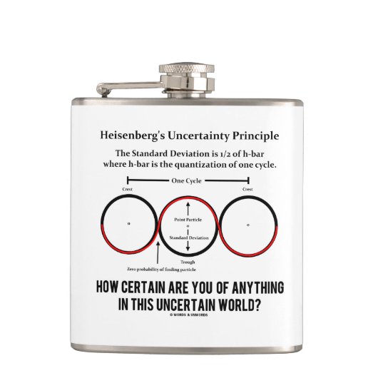 Heisenberg's onzekerheidsprincipe Physics Humor Heupfles (Voorkant)