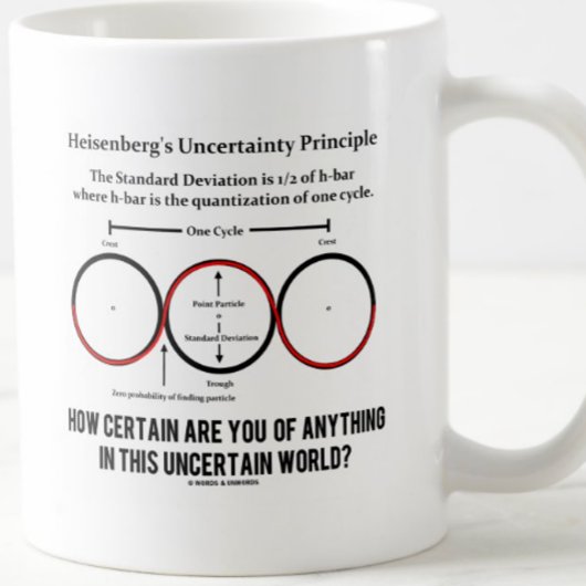 Heisenberg's onzekerheidsprincipe Physics Humor Koffiemok