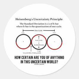 Heisenberg's onzekerheidsprincipe Physics Humor Ronde Sticker