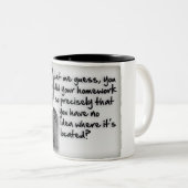 Heisenberg's thuiswerk onzekerheid tweekleurige koffiemok (Voorkant rechts)