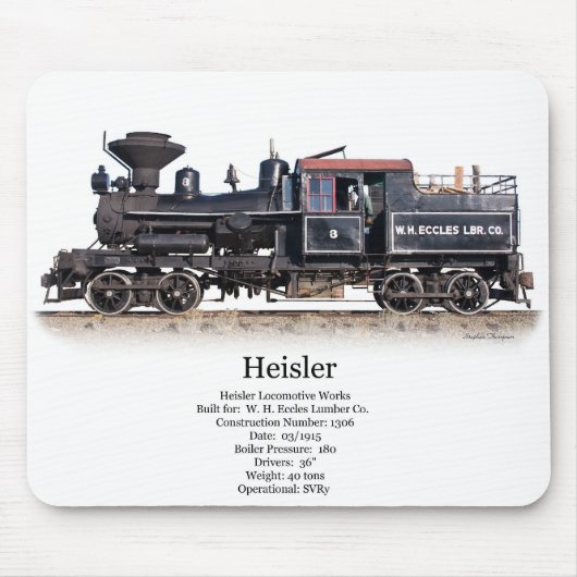 Heisler Logging Locomotive Muismat (Voorkant)