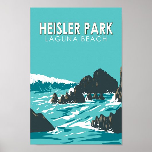 Heisler Park California Travel Art Vintage Poster (Voorkant)