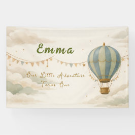 Heißeluchtballon Eerste Verjaardag Persoonlijke Ba Spandoek