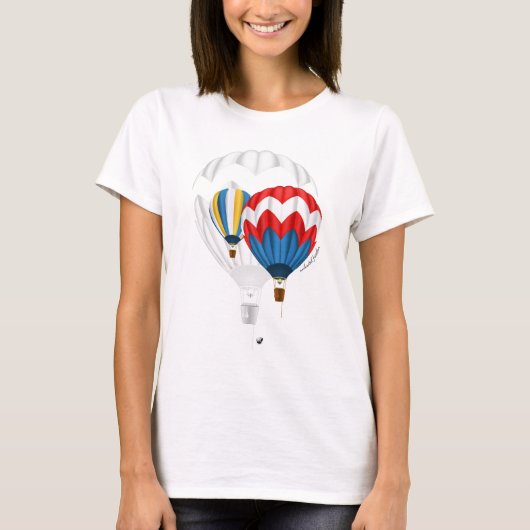 Heissluftballon Abbildung mit Inschrift T-shirt (Voorkant)