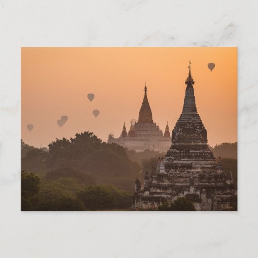 Heißluftballons über Bagan in Myanmar Postkarte Briefkaart (Voorkant)