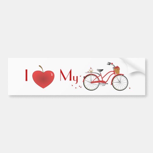Heitres Kirschfahrrad Bumpersticker (Voorkant)