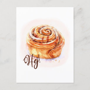 Hej. Briefkaart Kanelbullar Fika