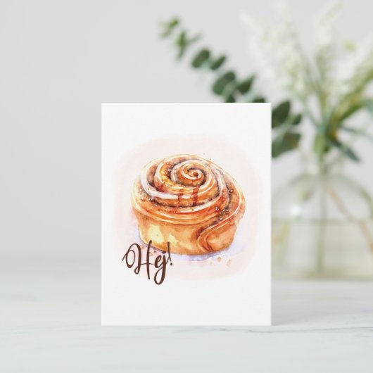 Hej. Briefkaart Kanelbullar Fika (Staand voorkant)