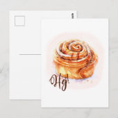 Hej. Briefkaart Kanelbullar Fika (Voorkant / Achterkant)