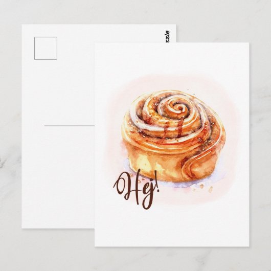 Hej. Briefkaart Kanelbullar Fika (Voorkant / Achterkant)