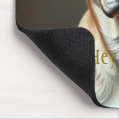 Hej daar Fine art schattige hond Illustratie Cool Muismat (Hoek)