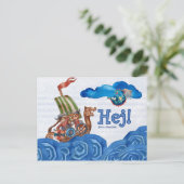 Hej. hallo) Zweeds Viking Briefkaart (Staand voorkant)