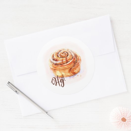 Hej. Kanelbullar Fika Sticker (Envelop)