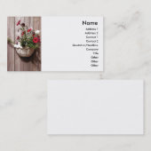 Hek en bloeiende pot plant visitekaartje (Voorkant / Achterkant)