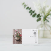 Hek en bloeiende pot plant visitekaartje (Staand voorkant)