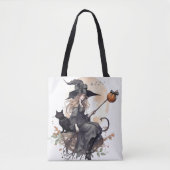 Hek en kat met Harvest Moon en Ravens Tote Bag (Voorkant)