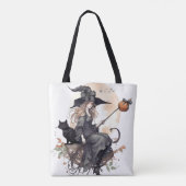 Hek en kat met Harvest Moon en Ravens Tote Bag (Achterkant)