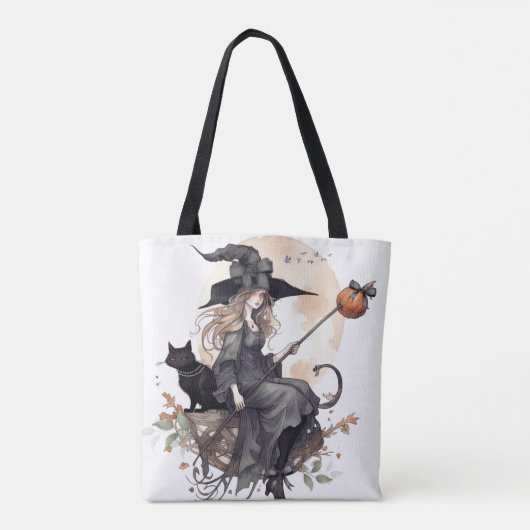 Hek en kat met Harvest Moon en Ravens Tote Bag (Achterkant)
