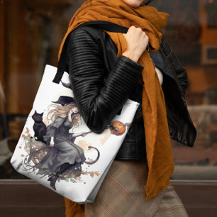 Hek en kat met Harvest Moon en Ravens Tote Bag