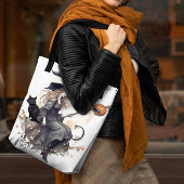 Hek en kat met Harvest Moon en Ravens Tote Bag