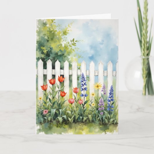 Hek met bloemen condoleance kaart (Voorkant)