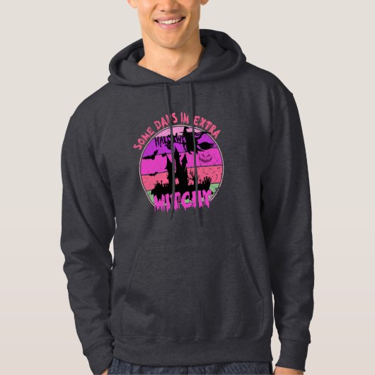 Hek Silhouet Kasteel - Retro Zonsondergang Hallowe Hoodie (Voorkant)