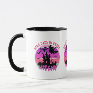 Hek Silhouet Kasteel - Retro Zonsondergang Hallowe Mok
