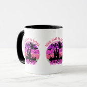 Hek Silhouet Kasteel - Retro Zonsondergang Hallowe Mok (Voorkant links)