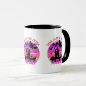 Hek Silhouet Kasteel - Retro Zonsondergang Hallowe Mok (Voorkant rechts)