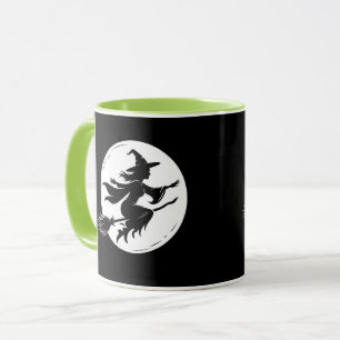 Hek Silhouet Mok, Halloween, Whimsische Heks,  Mok