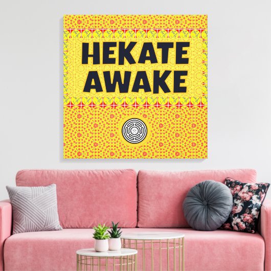 Hekate Awake Strophalos Iynx Seal Key Sigil Canvas Afdruk (Insitu (Woonkamer))