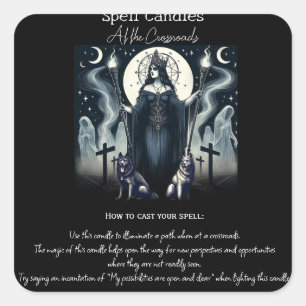 Hekate Goddess Crossroads Spell Intentions Magic Vierkante Sticker