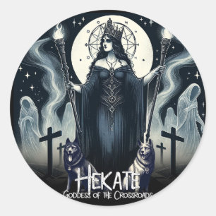 Hekate Godin van de Kruispunten Spookachtige Geest Ronde Sticker