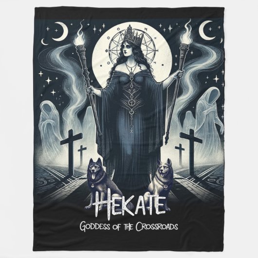 Hekate Godin van het Kruispunt Geesten Fleece Deken (Voorkant)