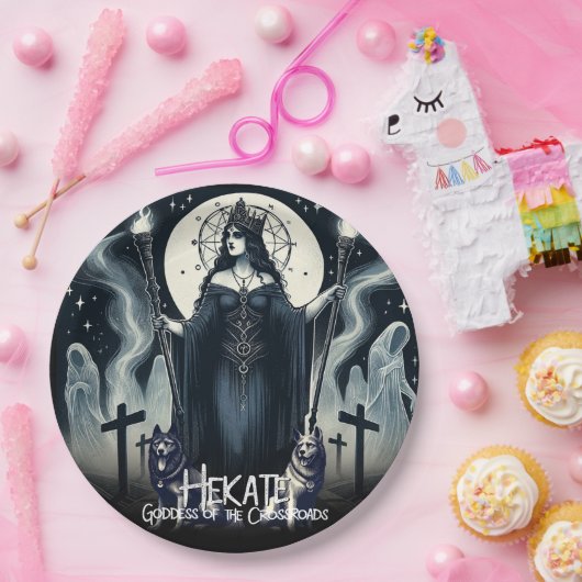 Hekate Godin van het Kruispunt Geesten Papieren Bordje (Feest)