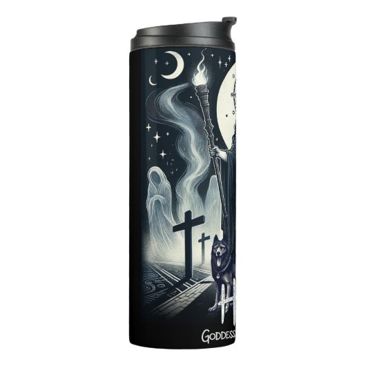 Hekate Godin van het Kruispunt Geesten Thermosbeker (Gedraaid links)