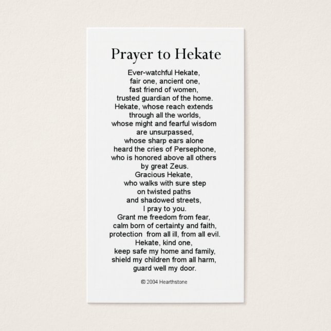 Hekate Prayer Kaart (Voorkant)