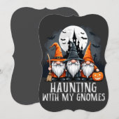 Hekencore Halloween Kabouter Trio Spookkasteel Feestdagenkaart (Voorkant / Achterkant)