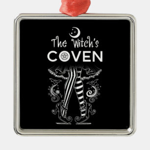 Hekencoven Heksenbenen Zwart Wit Halloween  Metalen Ornament