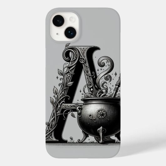 Hekenkessel Hekserige Letter A Aangepaste Initiaal Case-Mate iPhone Case (Achterkant)