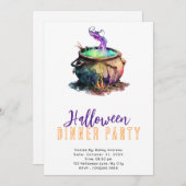 Hekenkoker Rook Halloween Dinerfeest Kaart (Voorkant / Achterkant)