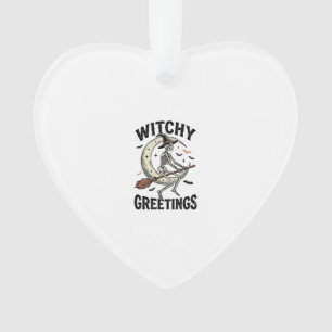 Hekenskelet Grafisch Hekserige Groeten Vintage Ha Ornament