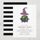 Hekje en gif. Zwarte en witte Halloween-partij Kaart (Voorkant / Achterkant)